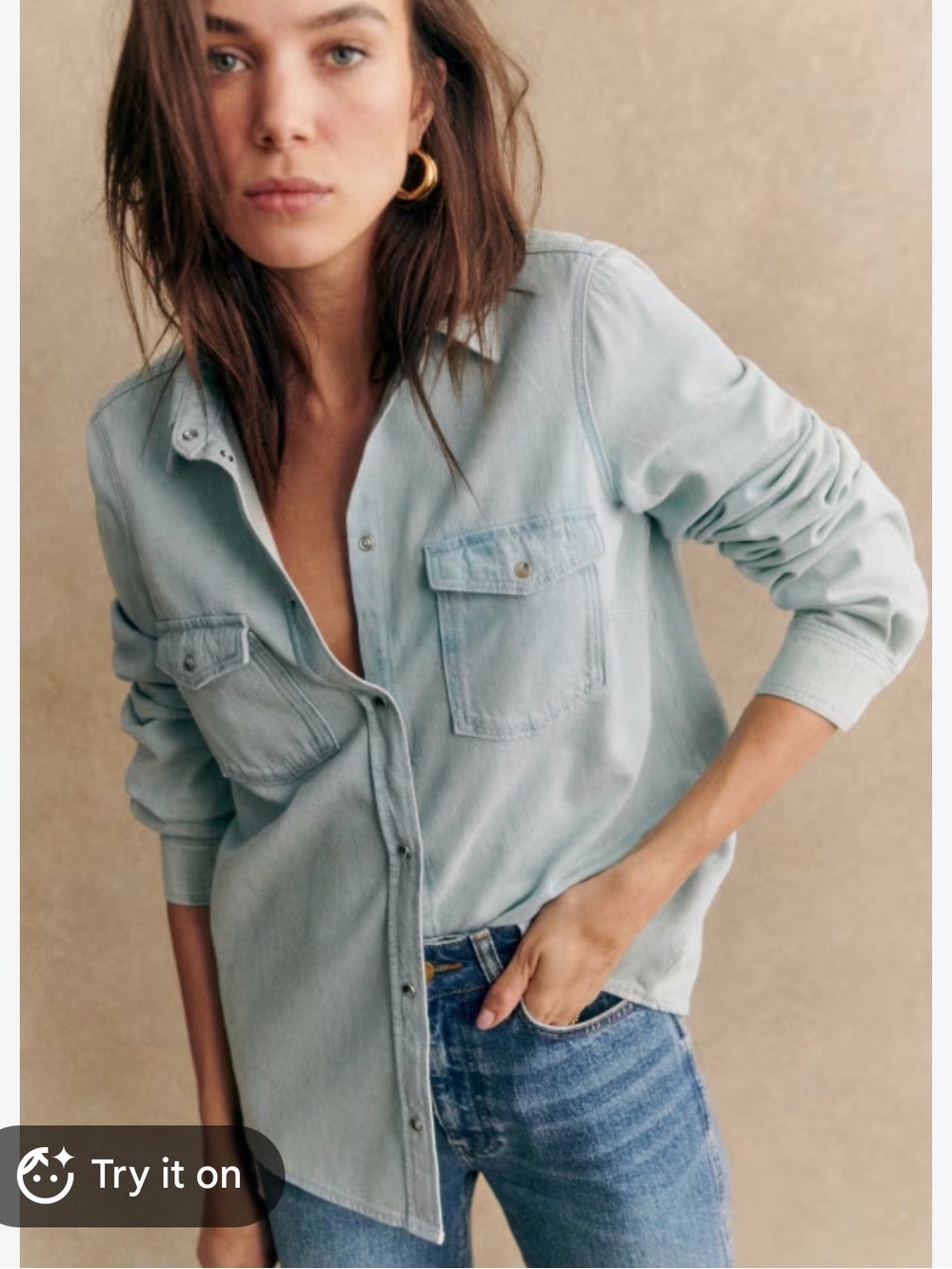 Stunning like blue denim shirt button down Anthropologie small